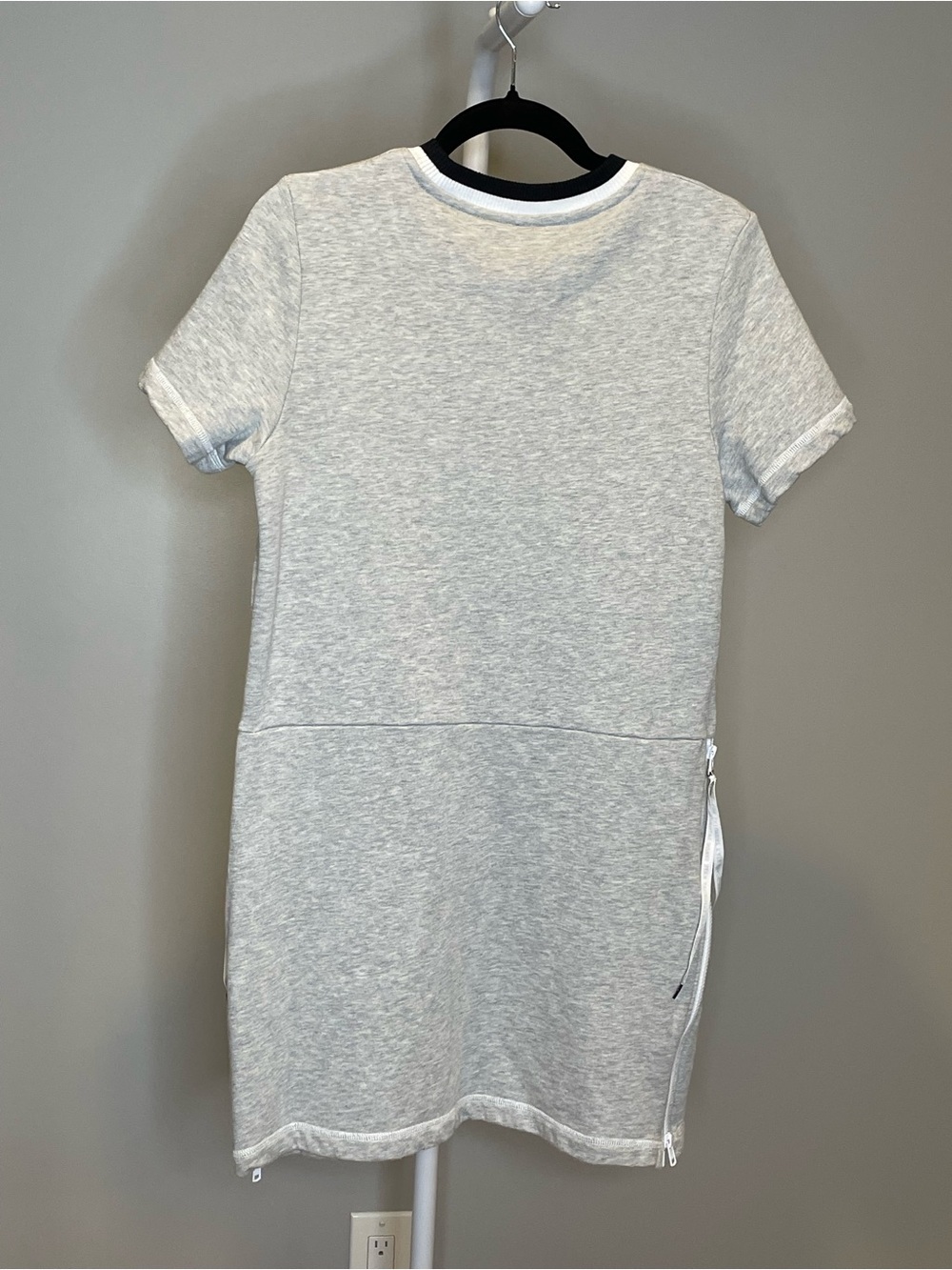 Kate Spade Saturday Heather Gray Short Sleeve Mini Dress with Black-Trim Collar - Picture 2 of 4